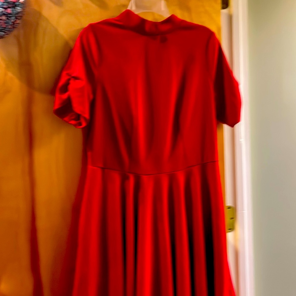 red  Ashley Stewart basic dress with mock neck